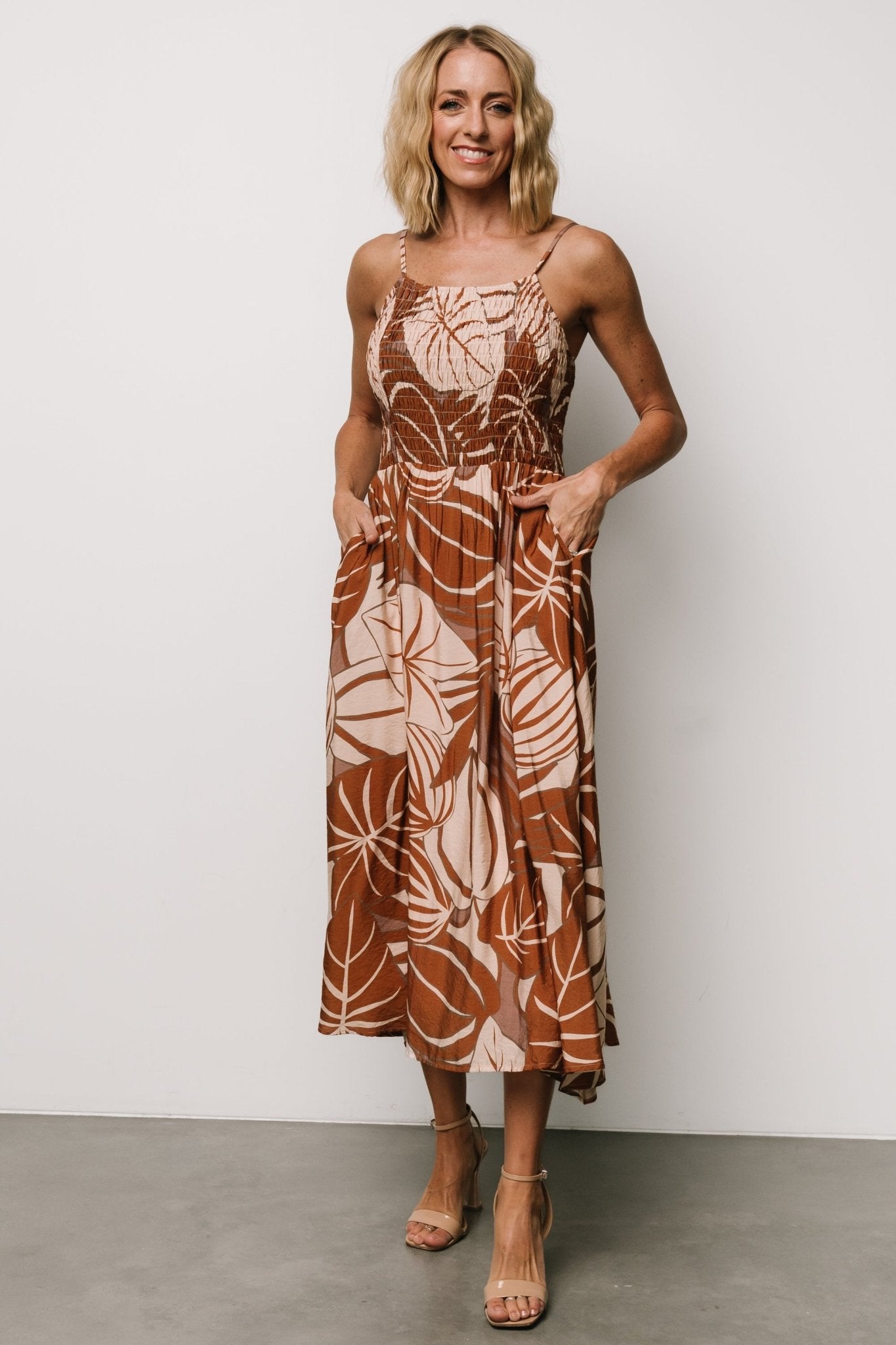 Boho Smocked Dress with Pockets for Picnics & Brunches | McKinley