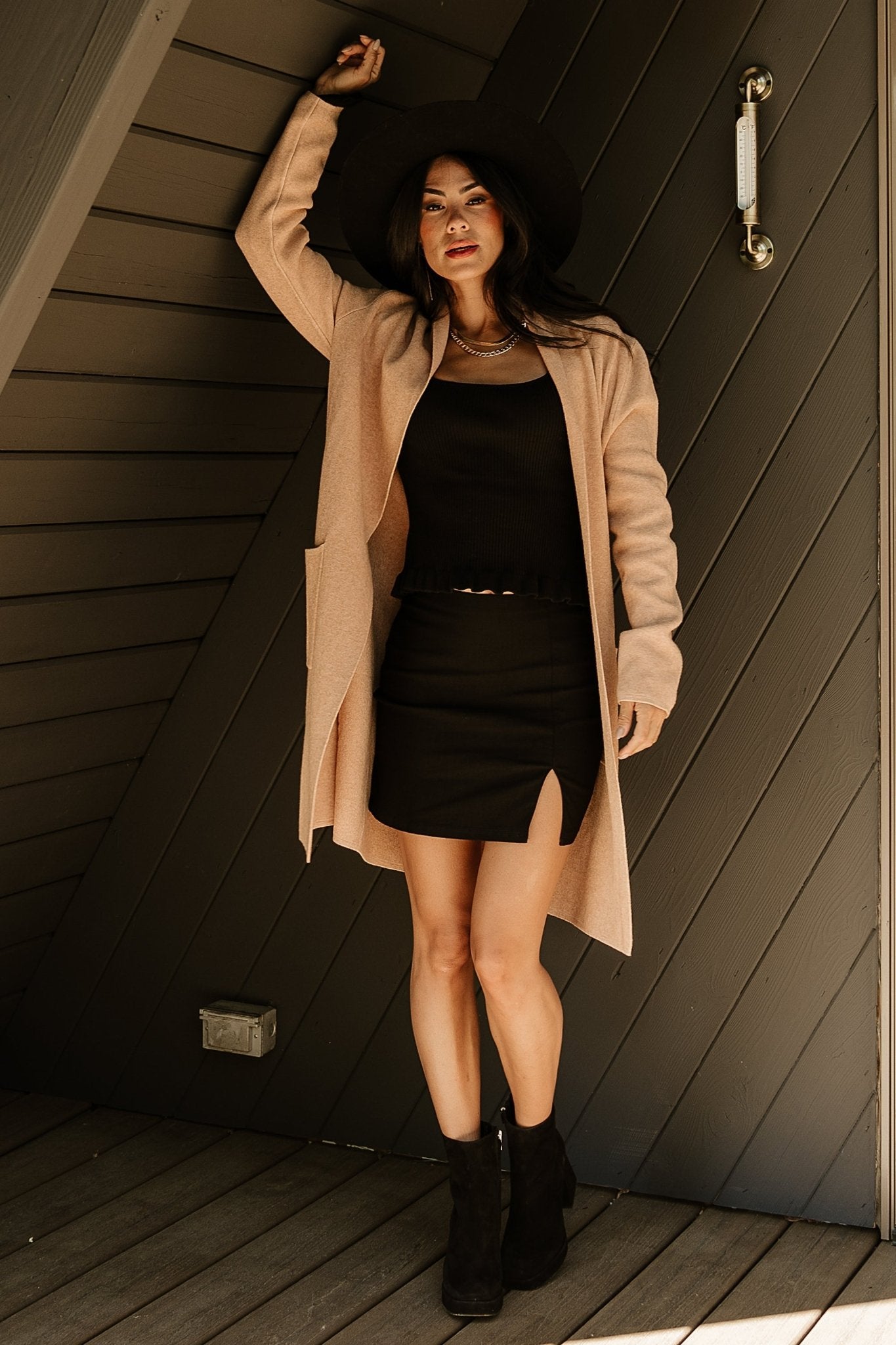 Soft Open Cardigan for Layering in Camel | Nolan by Baltic Born