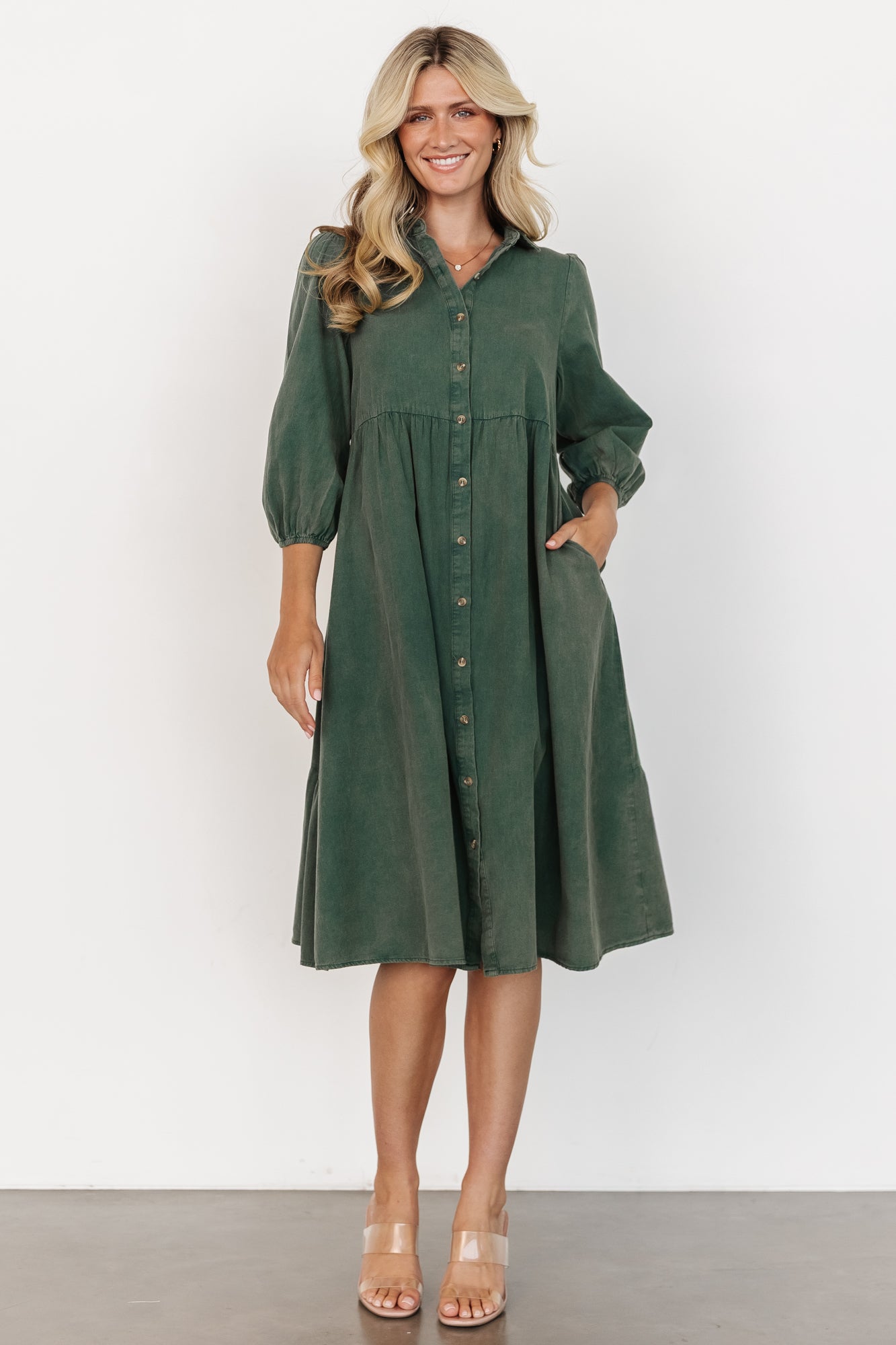 Babydoll Cotton Dress with Tiered Skirt & Pockets | Baltic Born