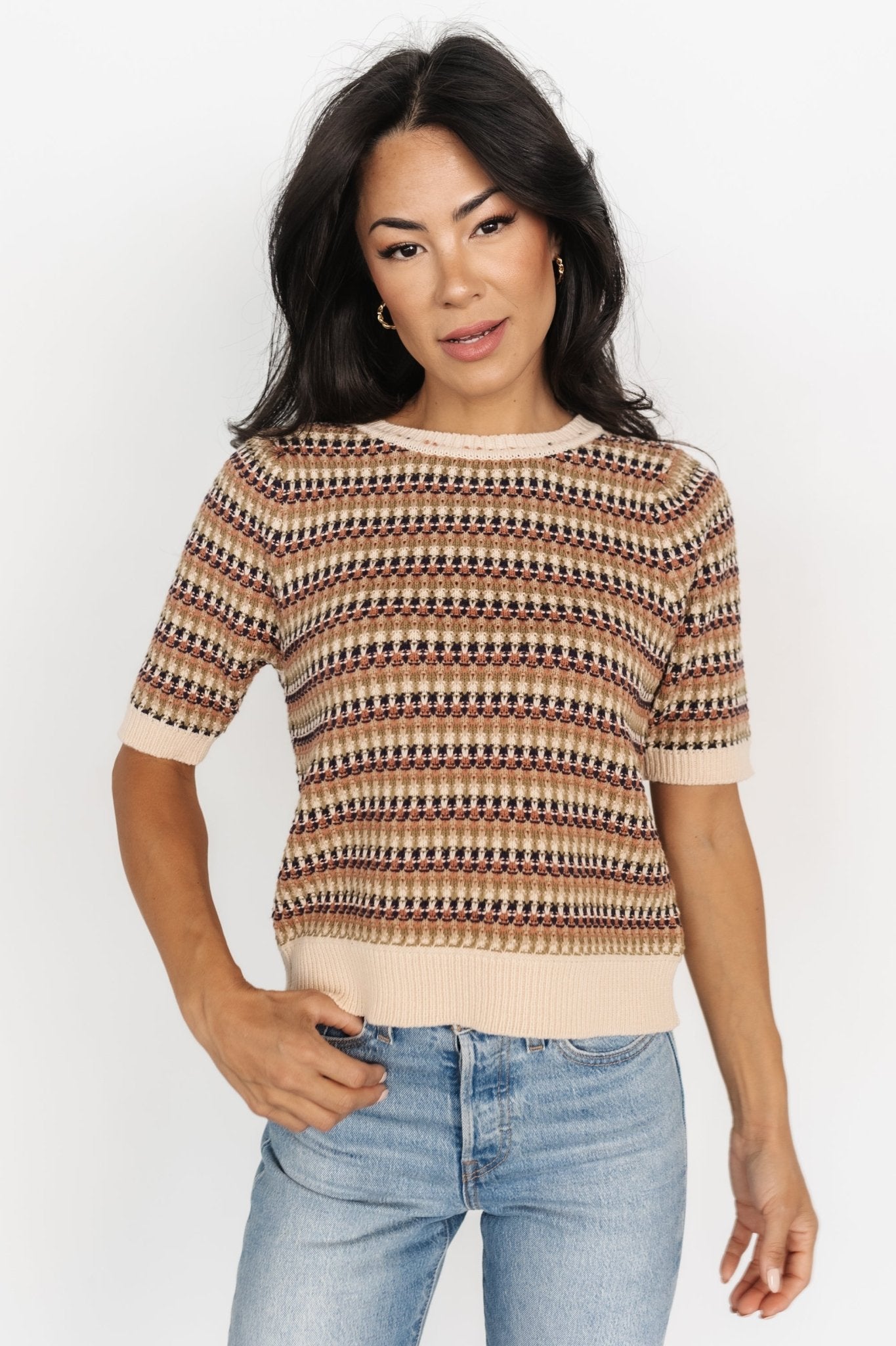 Knit Sweater Top with Ribbed Details & Boxy Fit | Baltic Born