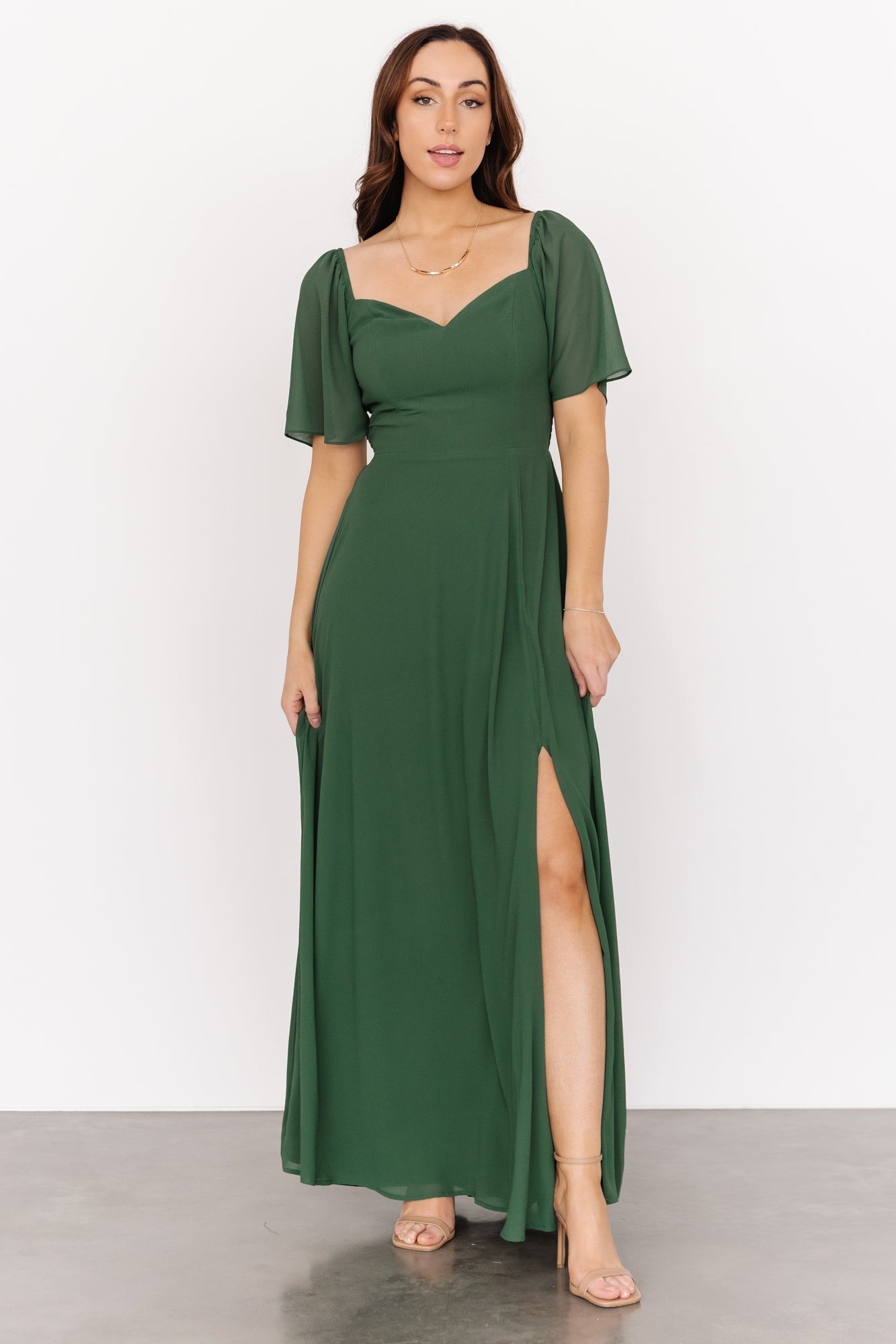 Evergreen Sweetheart Maxi Dress with Smocked Back | Baltic Born