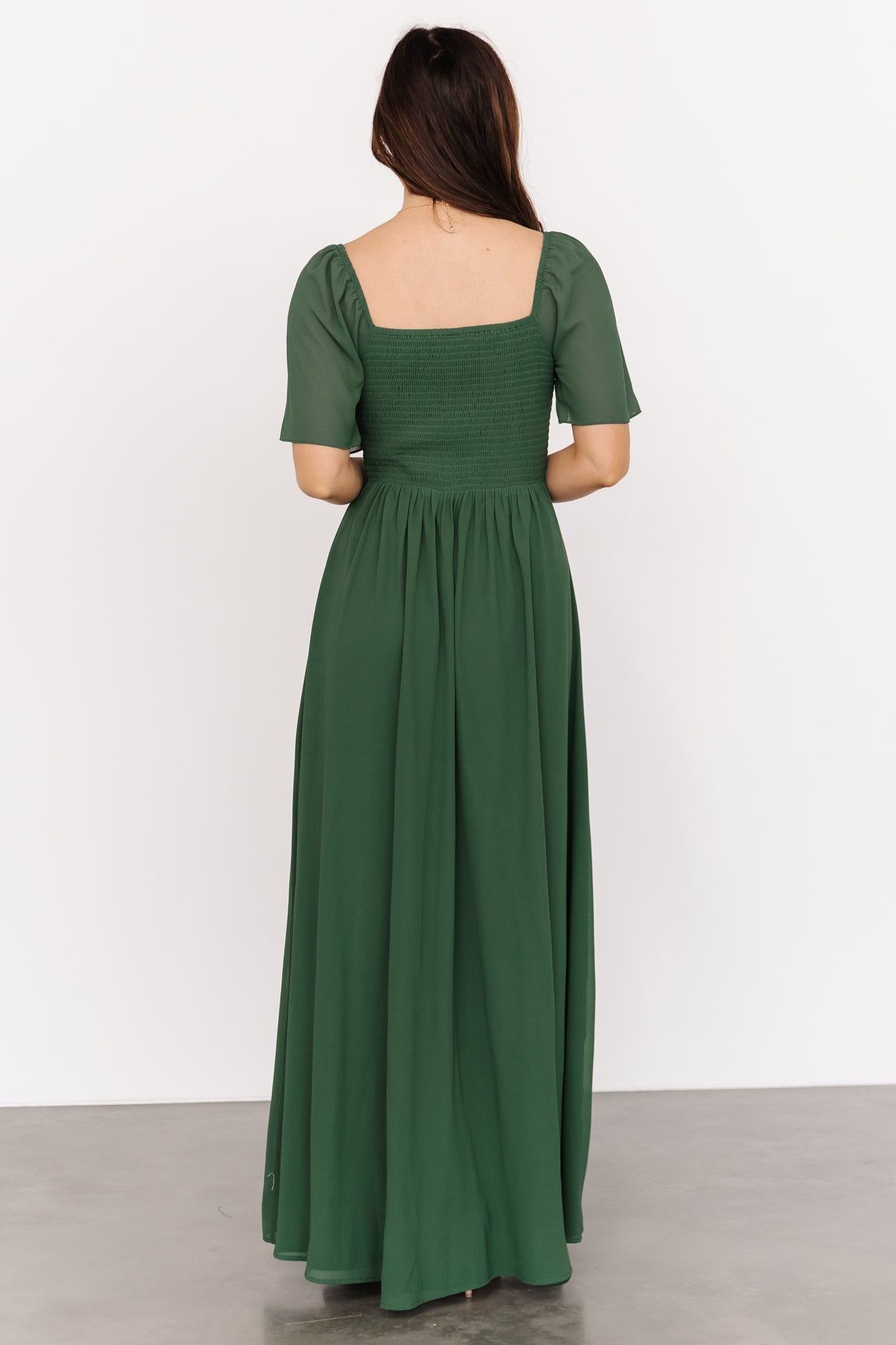 Evergreen Sweetheart Maxi Dress with Smocked Back | Baltic Born