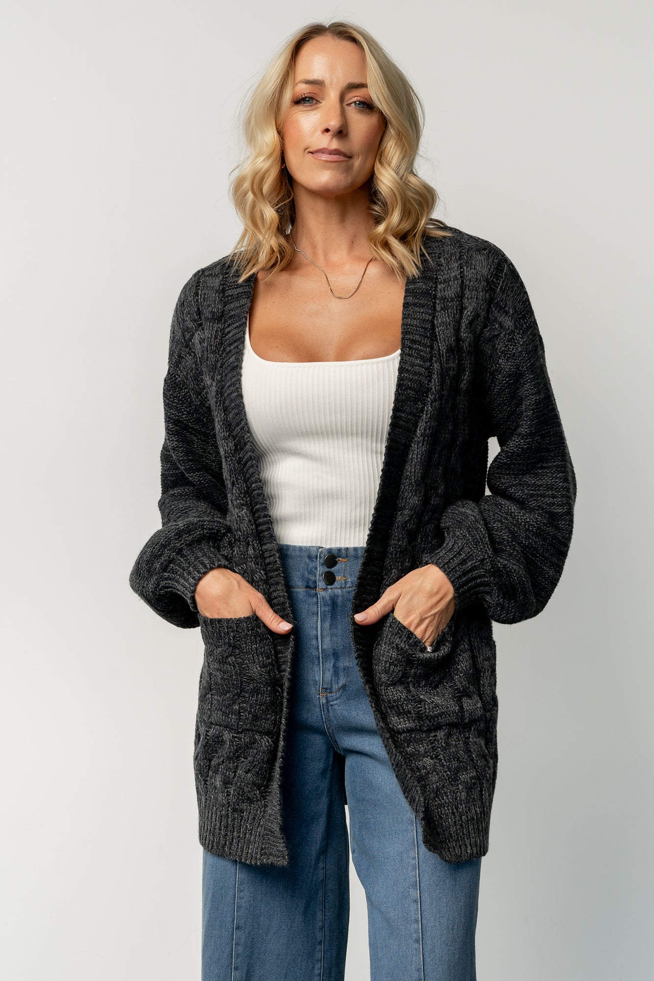 Chunky Knit Cardigan for Women | Oversized Open Front with Pockets | Baltic Born