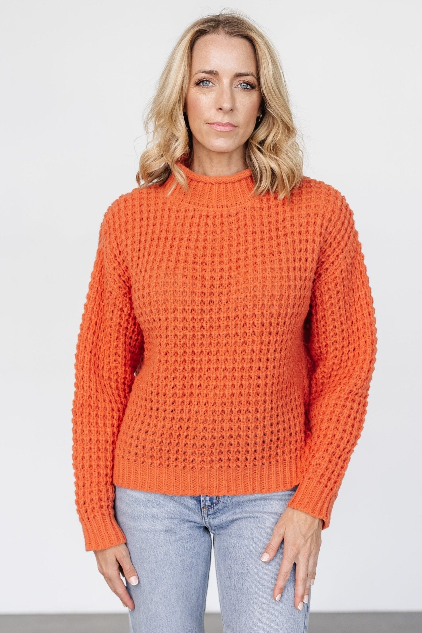 Chunky Knit Sweater in Apricot Orange | Baltic Born