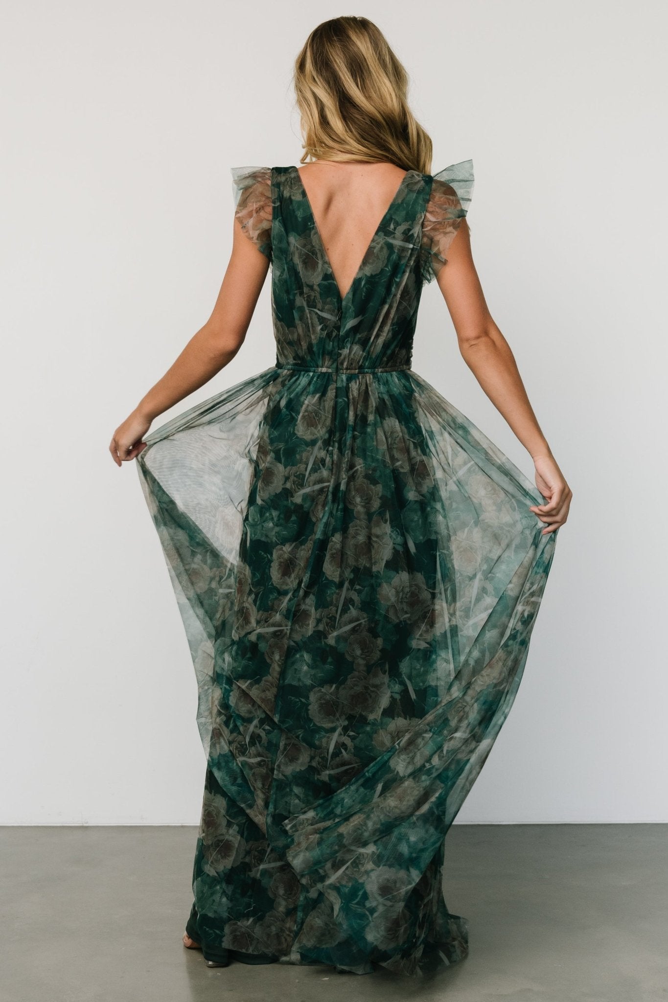 Floral Maxi Dress with V-Neck & Leg Slit | Baltic Born