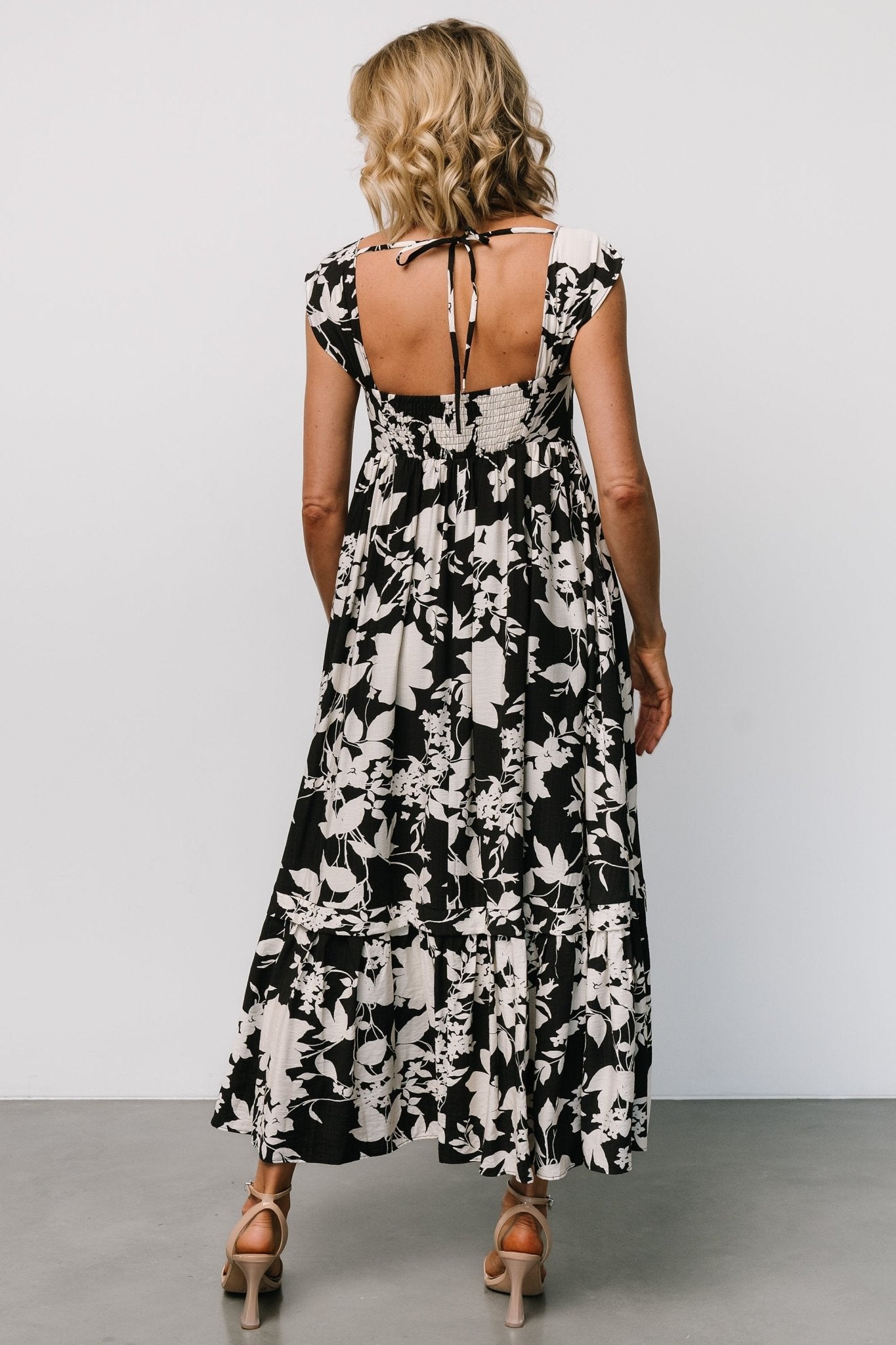 Floral Maxi Dress with Square Neck & Pockets | Baltic Born