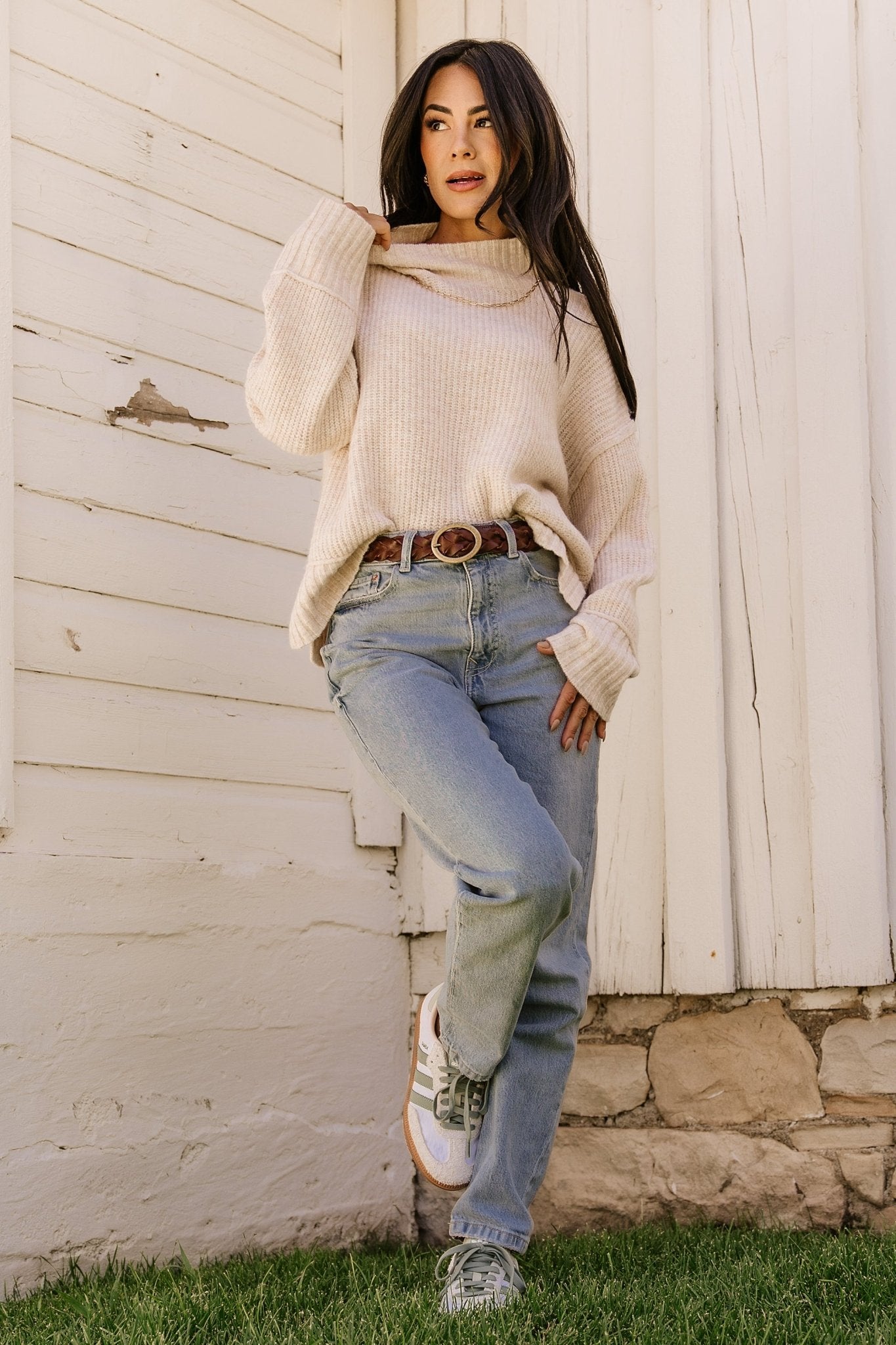 Chunky Knit Sweater for Women | Oatmeal & Stretch | Baltic Born