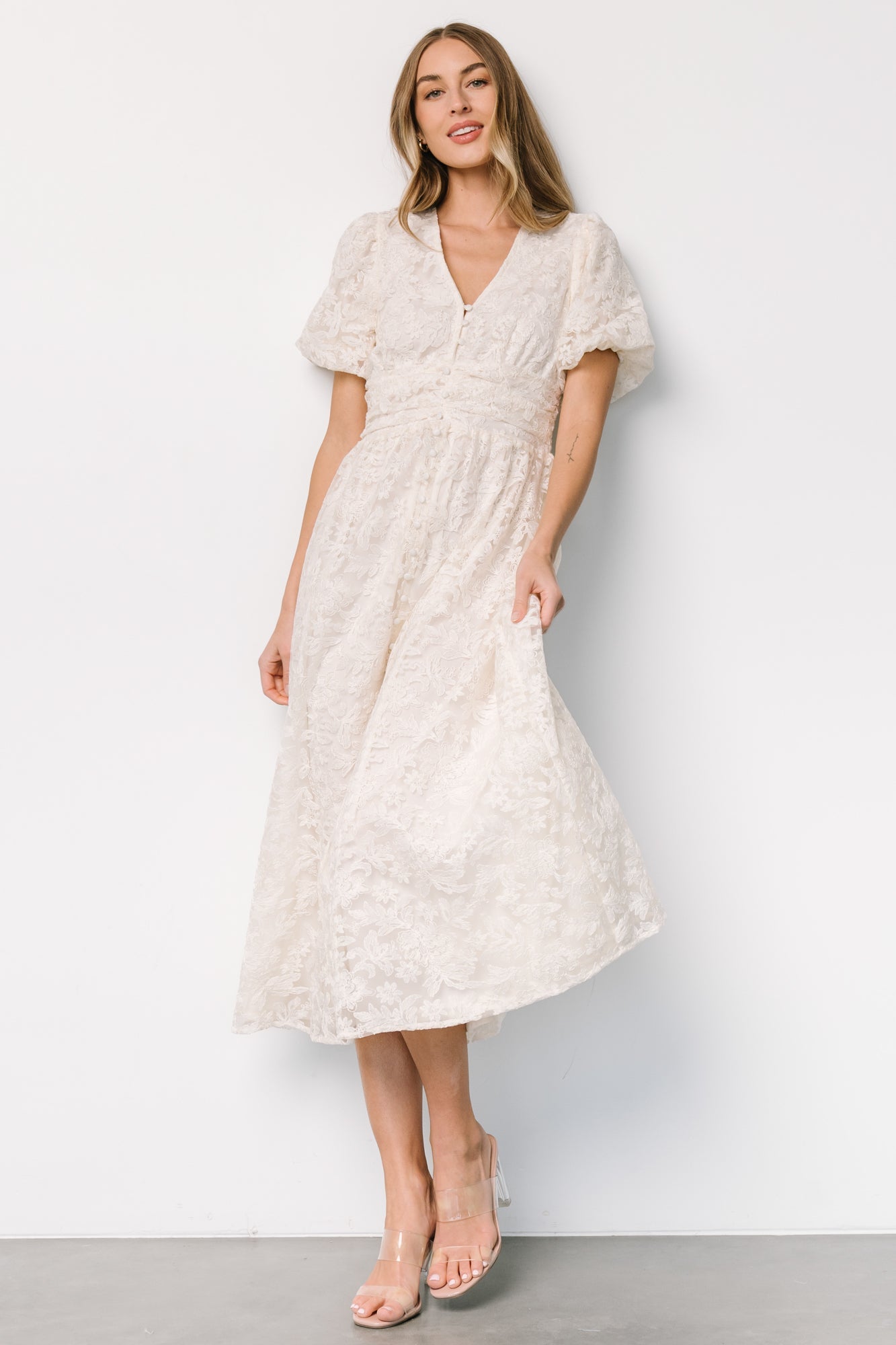 Vintage Cream Lace Dress with Floral Embroidery | Baltic Born