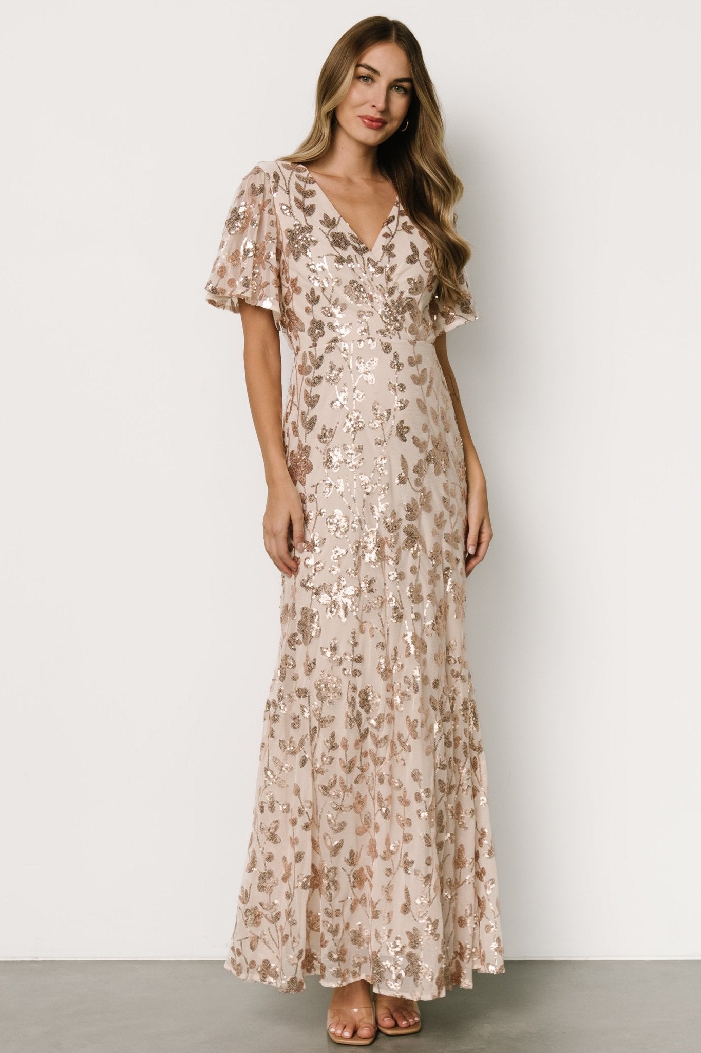 Rose Gold Sequin Dress for Weddings & Special Events | Baltic Born