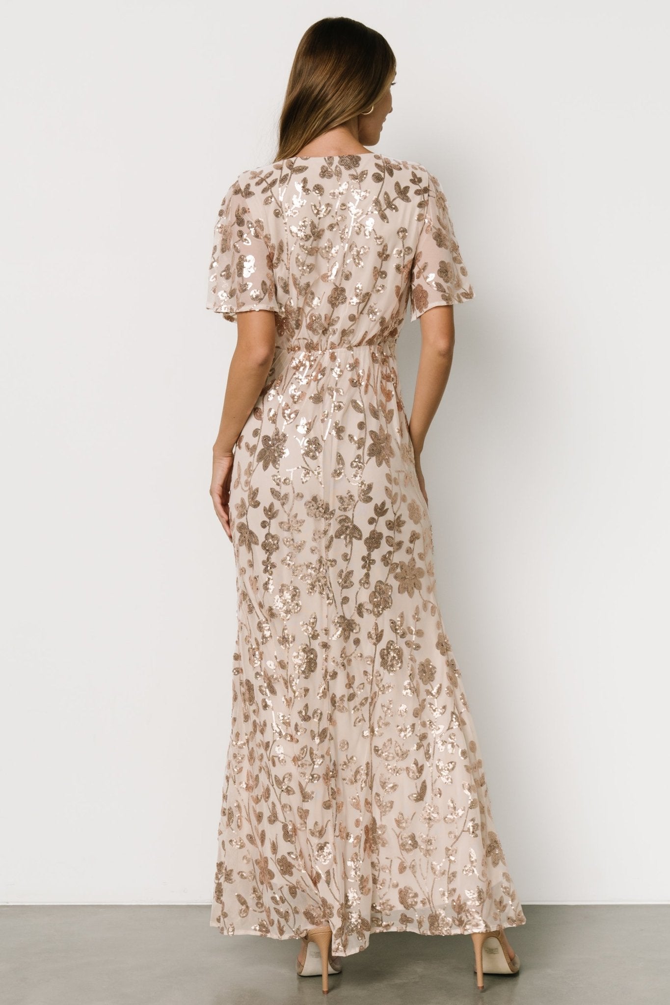 Rose Gold Sequin Dress for Weddings & Special Events | Baltic Born