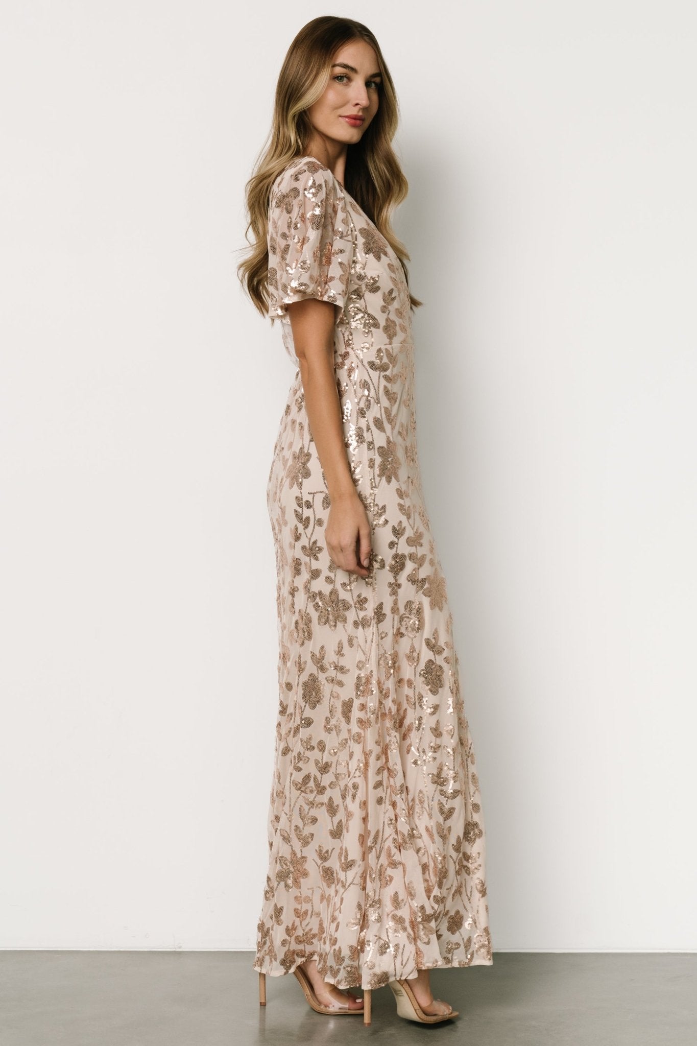 Rose Gold Sequin Dress for Weddings & Special Events | Baltic Born