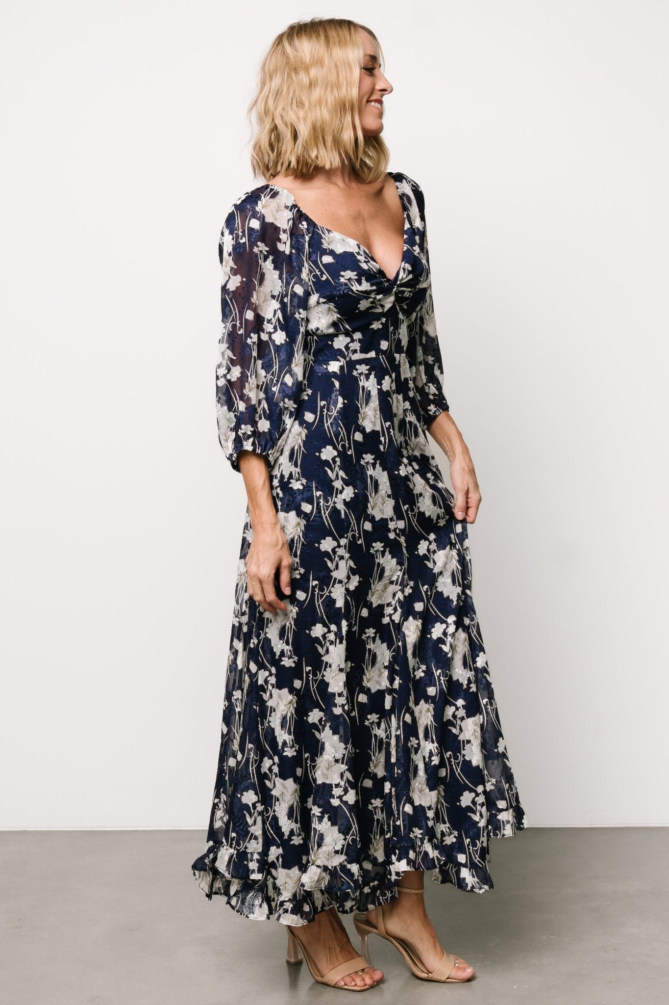 Floral Maxi Dress with Sweetheart Neckline & Smocked Back | Estefania