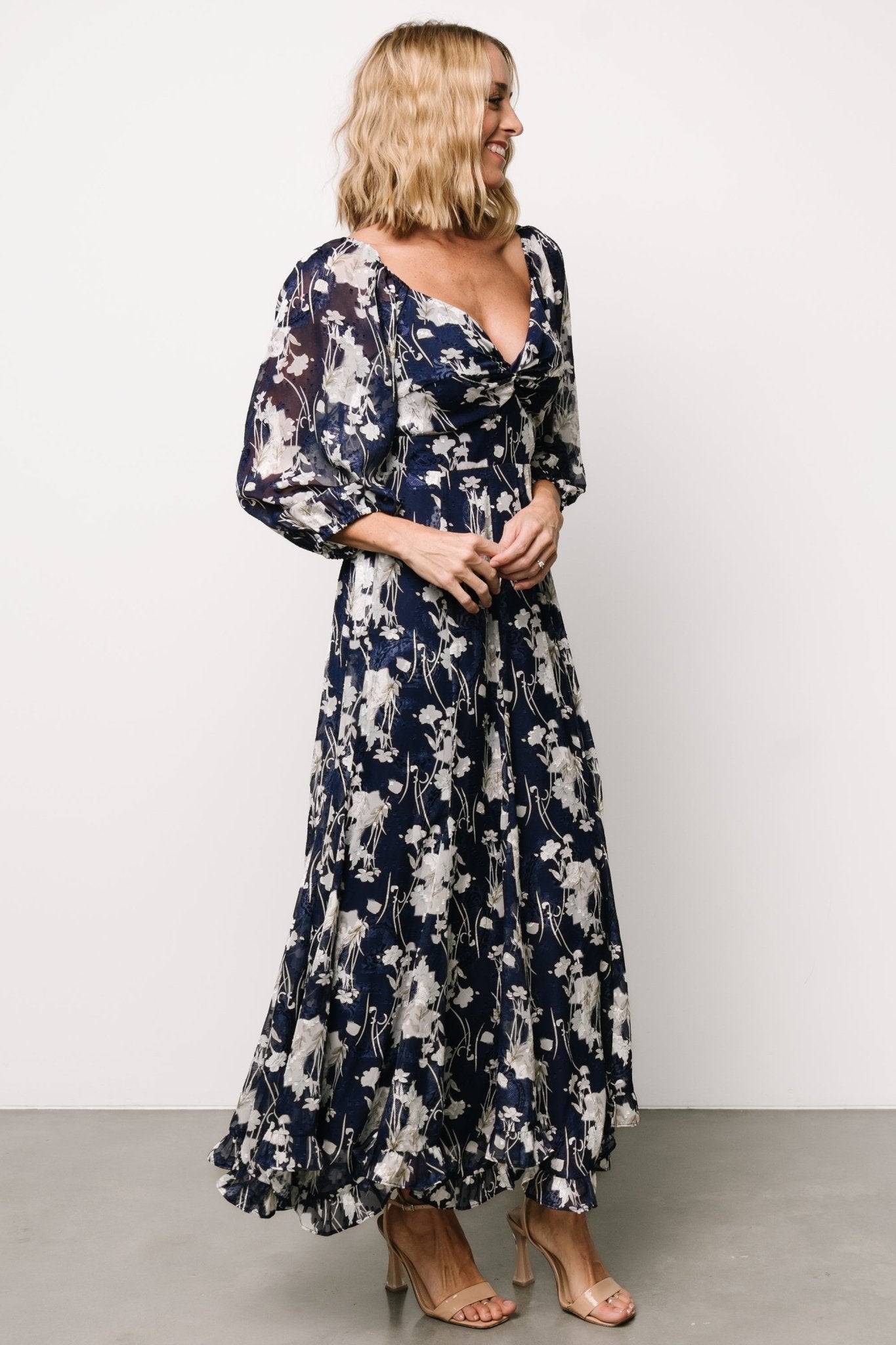 Floral Maxi Dress with Sweetheart Neckline & Smocked Back | Estefania