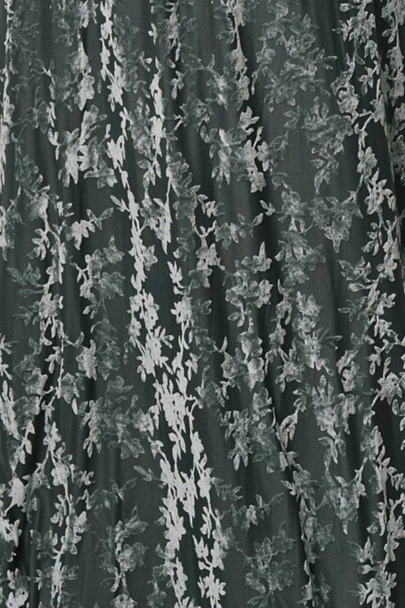 Everley Velvet Fabric Swatch - Dusty Blue | Floral Embossed Mesh