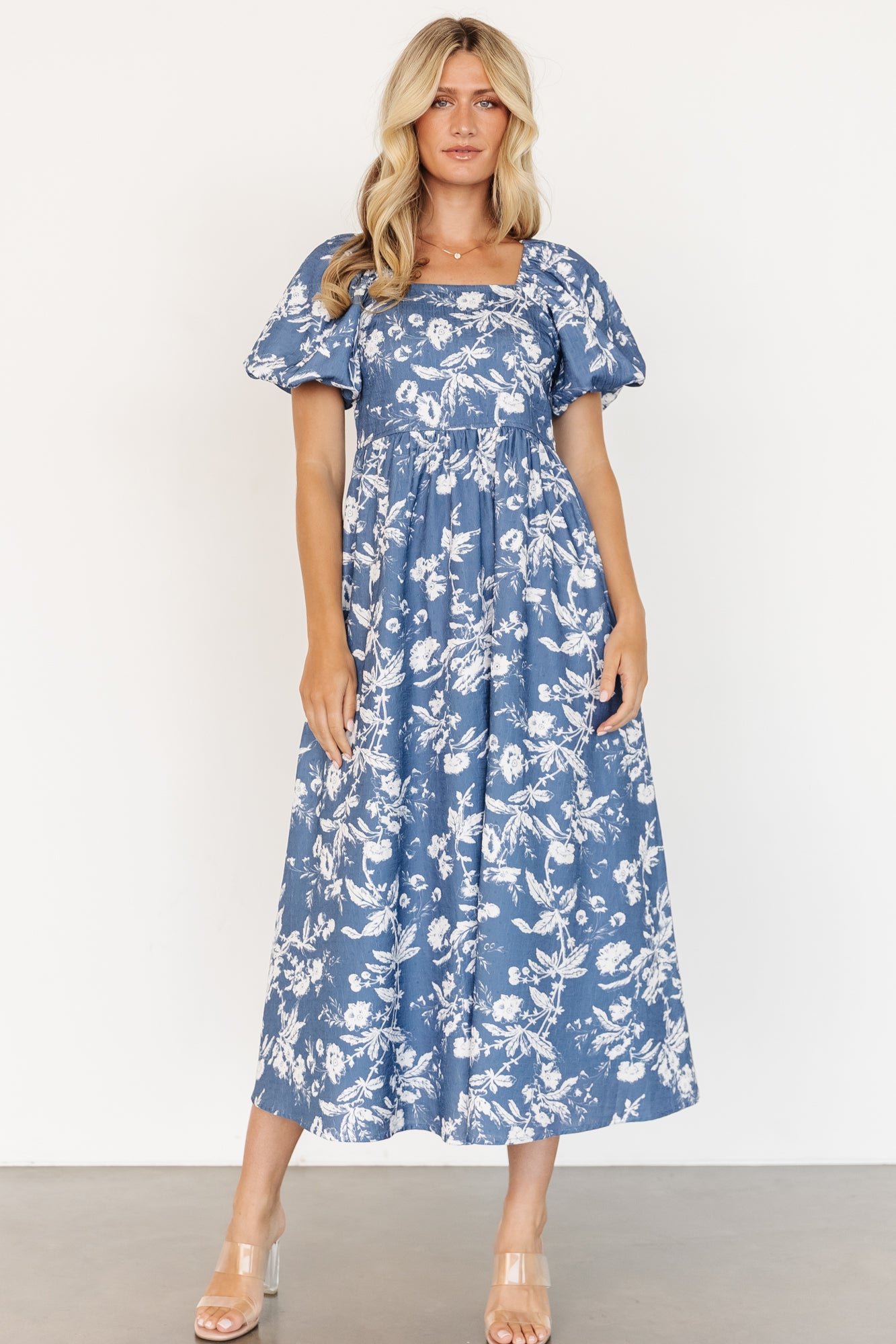 Floral Maxi Dress with Puffed Sleeves & Hidden Pockets | Baltic Born