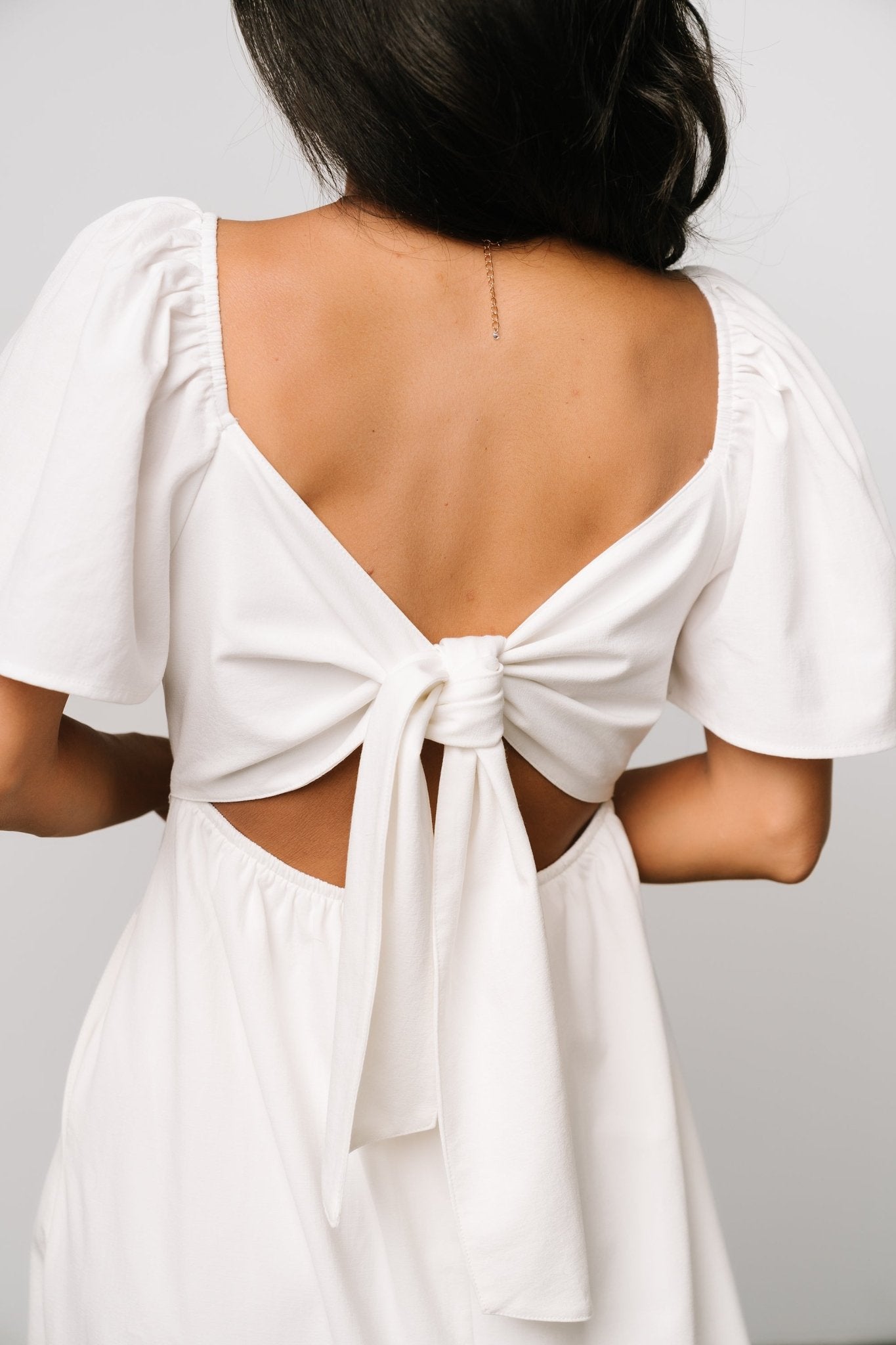 Back Tie Dress with Sweetheart Neckline & Butterfly Sleeves | Baltic Born