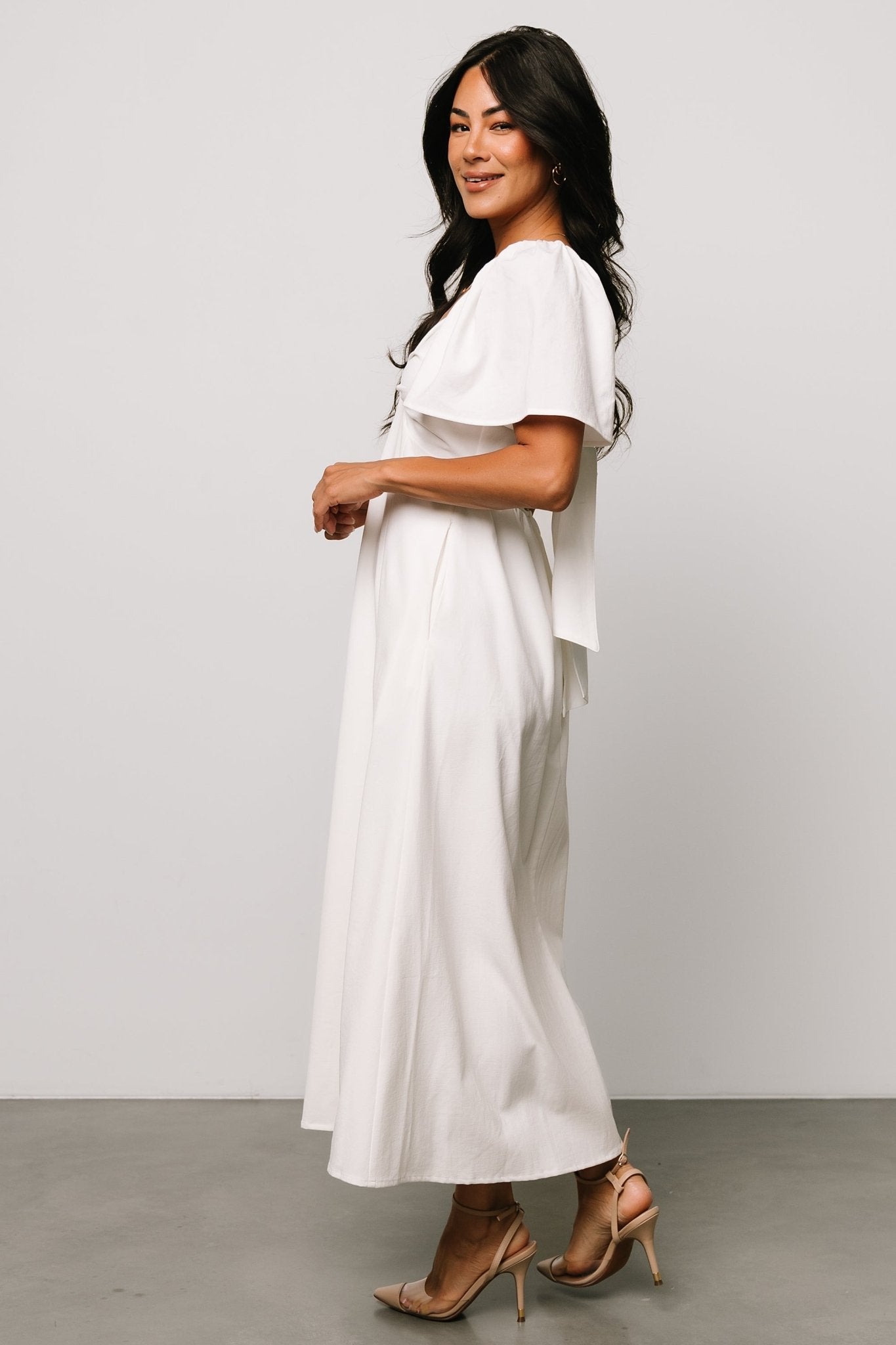 Back Tie Dress with Sweetheart Neckline & Butterfly Sleeves | Baltic Born