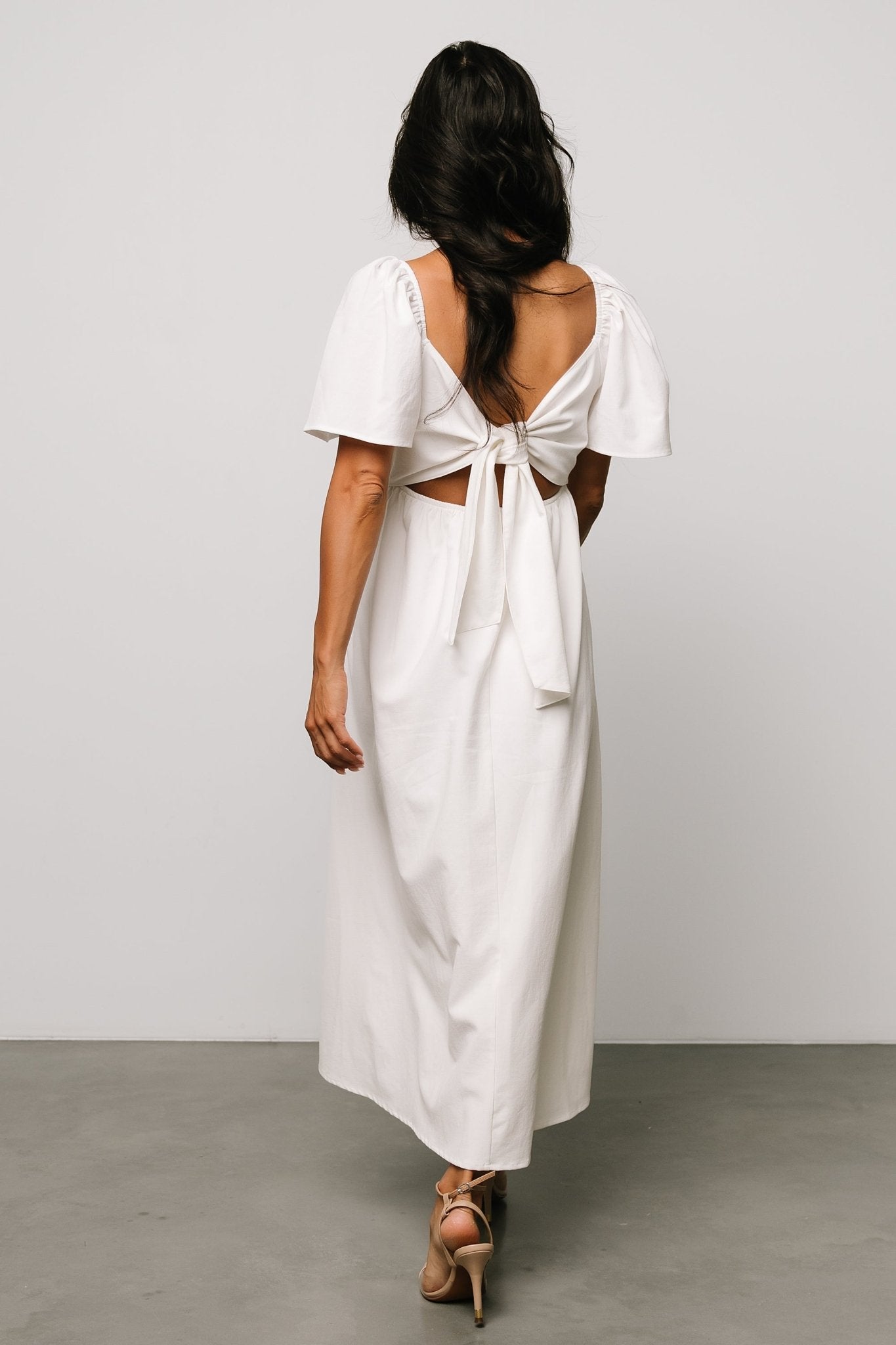 Back Tie Dress with Sweetheart Neckline & Butterfly Sleeves | Baltic Born