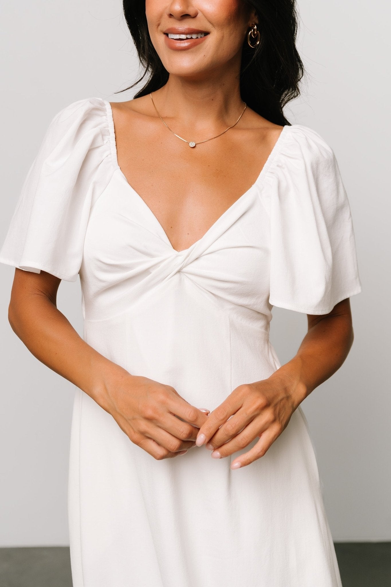 Back Tie Dress with Sweetheart Neckline & Butterfly Sleeves | Baltic Born