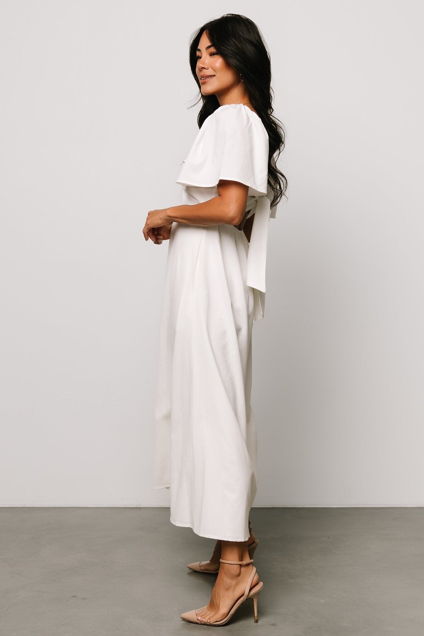 Back Tie Dress with Sweetheart Neckline & Butterfly Sleeves | Baltic Born