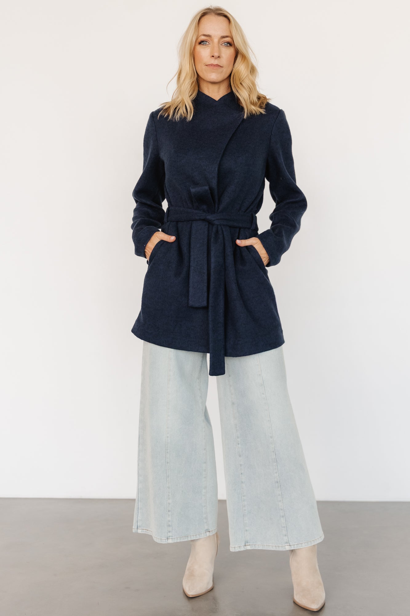 Navy Lightweight Jacket with Removable Waist Sash | Amsterdam