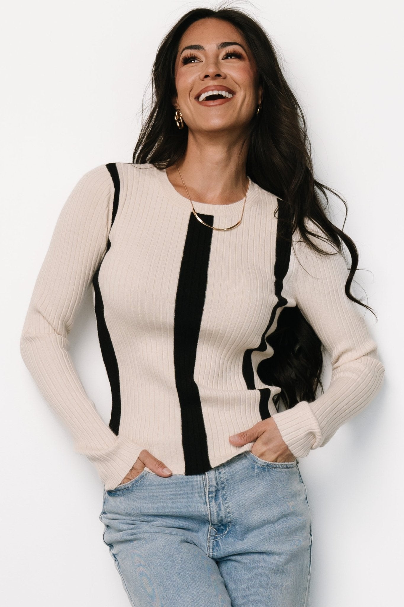 Ribbed Sweater Top for Women | Lightweight & Fitted | Jolene