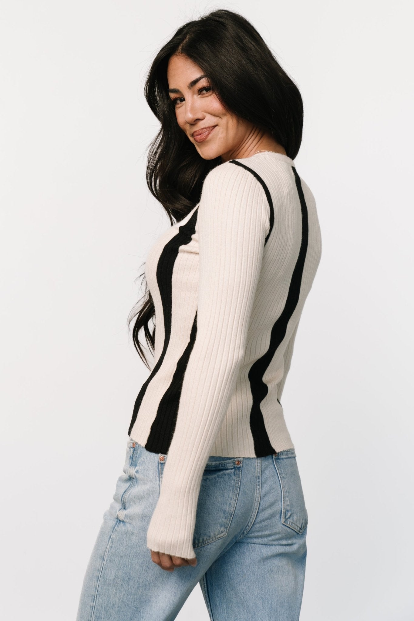 Ribbed Sweater Top for Women | Lightweight & Fitted | Jolene